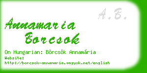 annamaria borcsok business card